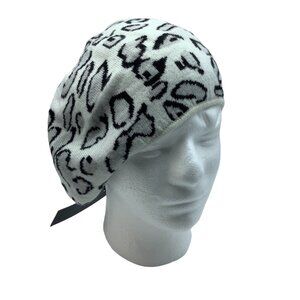 BCBG‎ Max Azria Leopard Beanie Cap Hat NWT Women One Size Animal Print